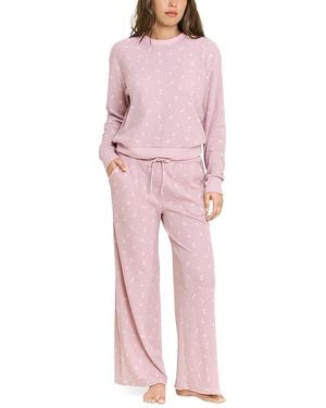 Honeydew Intimates Kickback Long Sleeve Top & Wide Leg Pants Pajama Set - Pink