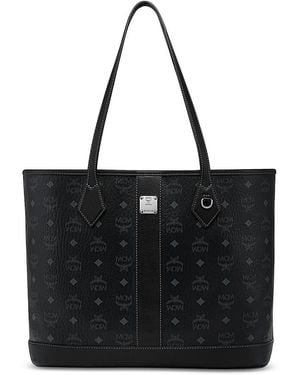 MCM Liz Medium Visetos Shopper Tote - Black