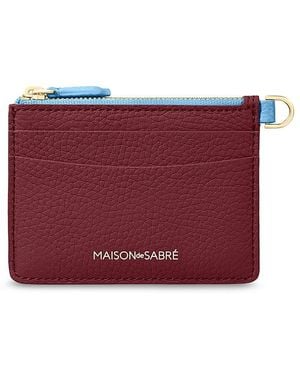 Maison De Sabre Leather Zipped Card Pouch - Red