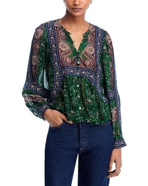 Sea Melba Printed Long Sleeve Top - Blue