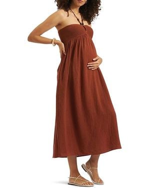 Ripe Maternity Evie Crochet Dress - Red