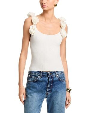 Aqua Floral Strap Knit Tank - Blue
