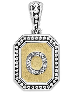 Lagos Signature Caviar Sterling & 18K Octagon Diamond A Initial Charm, 0.05 Tcw - Metallic