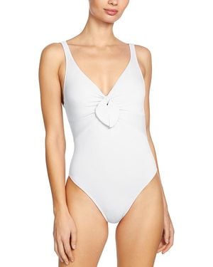 Robin Piccone Ava Knotted One Piece Swimsuit - White