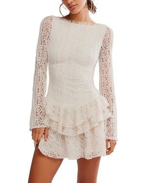 Free People Tabby Lace Midi Dress - Gray