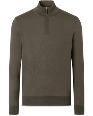 ZEGNA Cashseta Zip Mock Sweater - Green