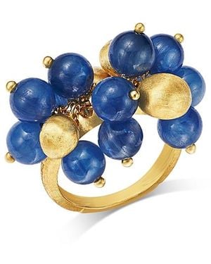 Marco Bicego 18K Africa Kyanite & Textured Bead Cluster Statement Ring - Blue
