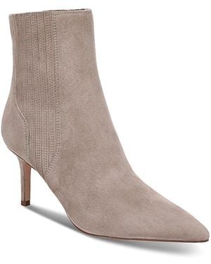Veronica Beard Lisa 70 Suede Stiletto Heel Booties - Brown
