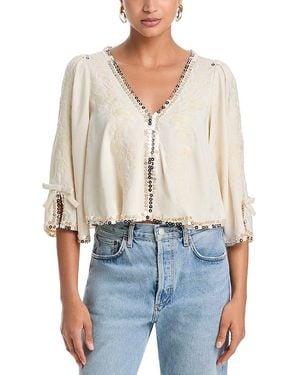 Aqua Sequinned Bed Jacket - Blue