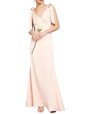 Coast Satin Tie Shoulder Maxi Bridesmaid Dress - Pink