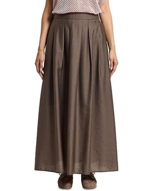 Peserico Pleated Maxi Skirt - Brown
