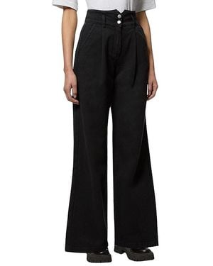 Karen Millen Petite Denim Wide Leg High Waisted Jeans - Black