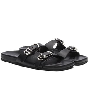 Rag & Bone Rue Leather Slide Sandals - Black