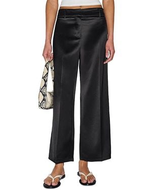 Reformation Gisele Satin Low Rise Cropped Pants - Black