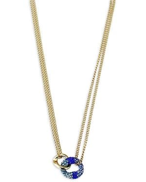 Aqua Hard & Soft Chain Link Necklace, 16-19- Exclusive - Metallic
