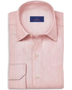 David Donahue Solid Sport Shirt - Pink