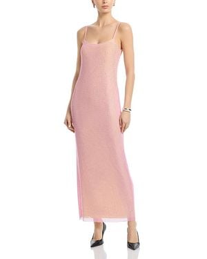 Area Crystal Embellished Low Back Dress - Pink