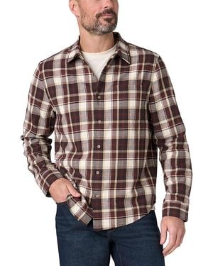 Liverpool Los Angeles Plaid Long Sleeve Button Up Shirt - Red