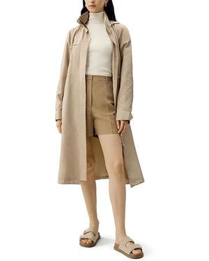 LILYSILK Silk Taffeta Water-Repellent Urban Coat - Natural