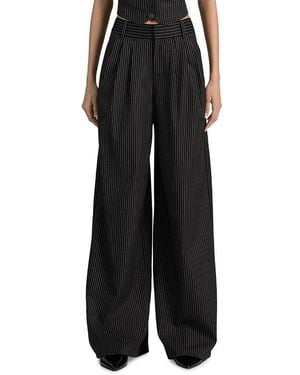 Alice + Olivia Kennedy High Rise Pleated Wide Leg Pants - Black