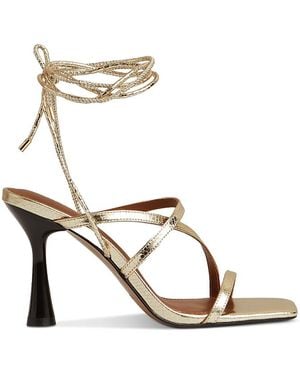 Reiss Ankle Tie Sandals - Metallic