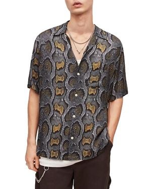 AllSaints Copperhead Print Short Sleeve Camp Shirt - Multicolour