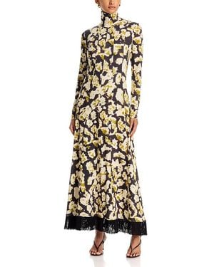 Cara Cara Troy Printed Turtleneck Dress - White