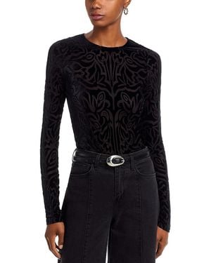 Sea Julie Burnout Velvet Top - Black