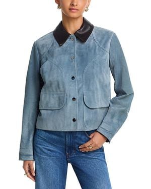 Veronica Beard Walters Cropped Barn Jacket - Blue