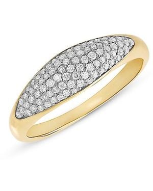 Lana Jewelry 14K Diamond Dipped Thin Bubble Ring, 0.3 Tcw - White