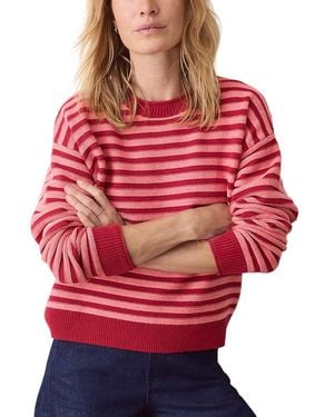 Marine Layer Juno Double Knit Long Sleeve Sweater - Red