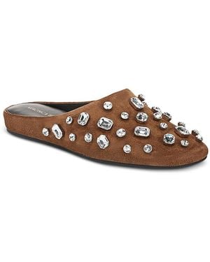 Veronica Beard Narcisa Embellished Mules - Brown