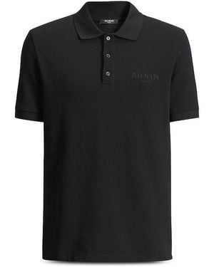 Balmain Slim Fit Vintage Logo Polo Shirt - Black