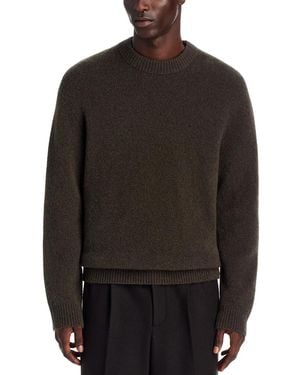 Theory Relaxed Wool Blend Crewneck Sweater - Black