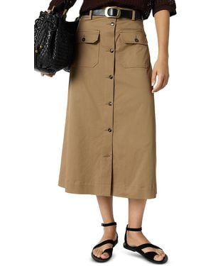 Gerard Darel Jasmina Button Front Skirt - Natural