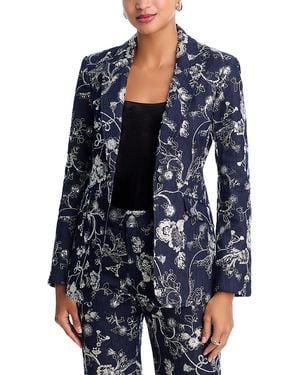 Cinq À Sept Garden Embroidered Denim Cheyenne Blazer - Blue
