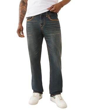 TRUE RELIGION Ricky Super Flatlock Straight Fit Jeans - Grey