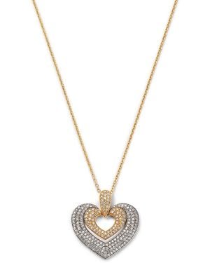 Bloomingdale's Fine Collection Diamond Heart Pendant Necklace - Metallic