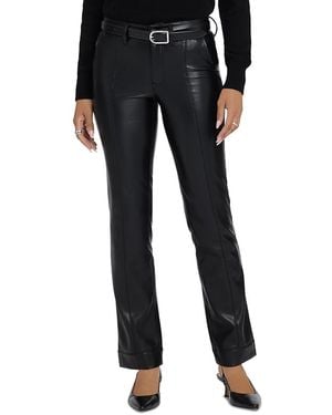 NYDJ Marilyn Straight Leg Faux Leather Pants - Black