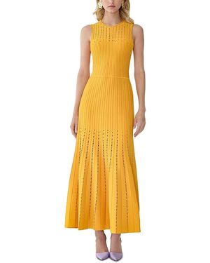 Carolina Herrera Sleeveless Tea Length Fit And Flare Dress - Yellow