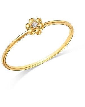 Zoe Chicco 14K Prong Diamonds Flower Wire Ring - Metallic