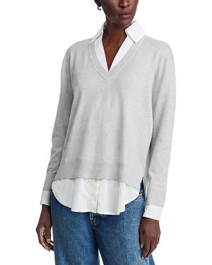 Sioni Collared Layered Sweater - White