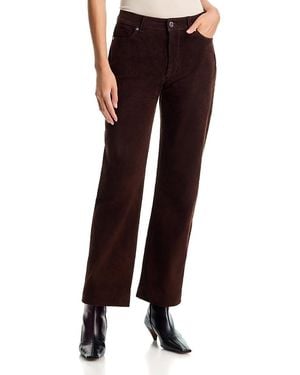 Blank NYC Stanton Leather Straight Leg Pants - Red