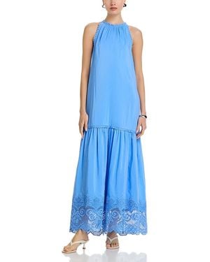 Kobi Halperin Teri Lace Trim Maxi Dress - Blue