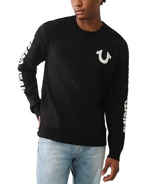TRUE RELIGION Long Sleeved Tr Logo Sweater - Black