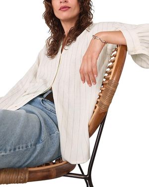 Whistles Stripe Long Sleeve Blouse - Blue