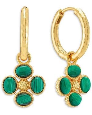 Capucine de Wulf Berry Clover Mother Of Pearl Hoop Earrings - White