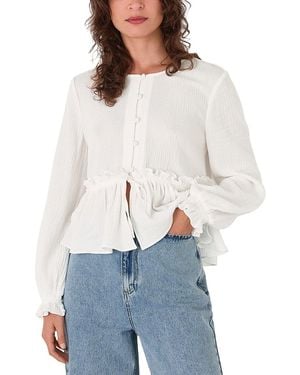 Whistles Peplum Hem Blouse - White