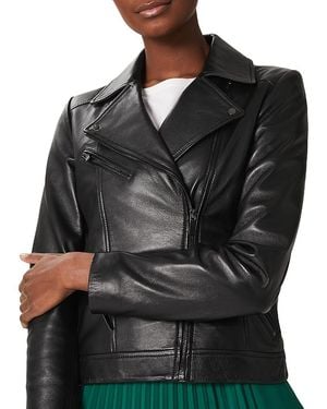 Hobbs Petites Dakota Leather Moto Jacket - Black
