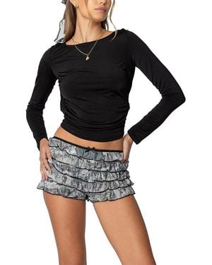Edikted Kristy Open Cowl Back Top - Black